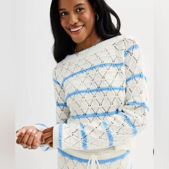 NWT Freshman Blue and White Knit Skirt Set $70 - Picture 4 of 12